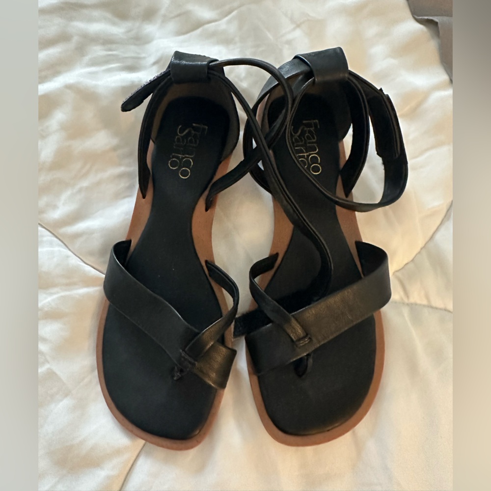 Franco Sarto Black Leather Sandals